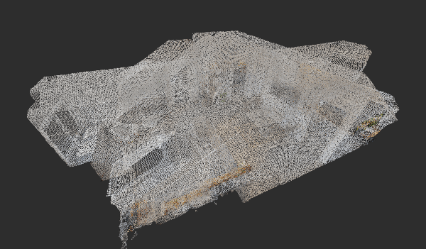 Roughly rectangular Matterport point cloud of an upper floor