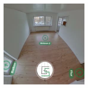 360-Grad-Rundgang Beispiel: 2-Room ETW