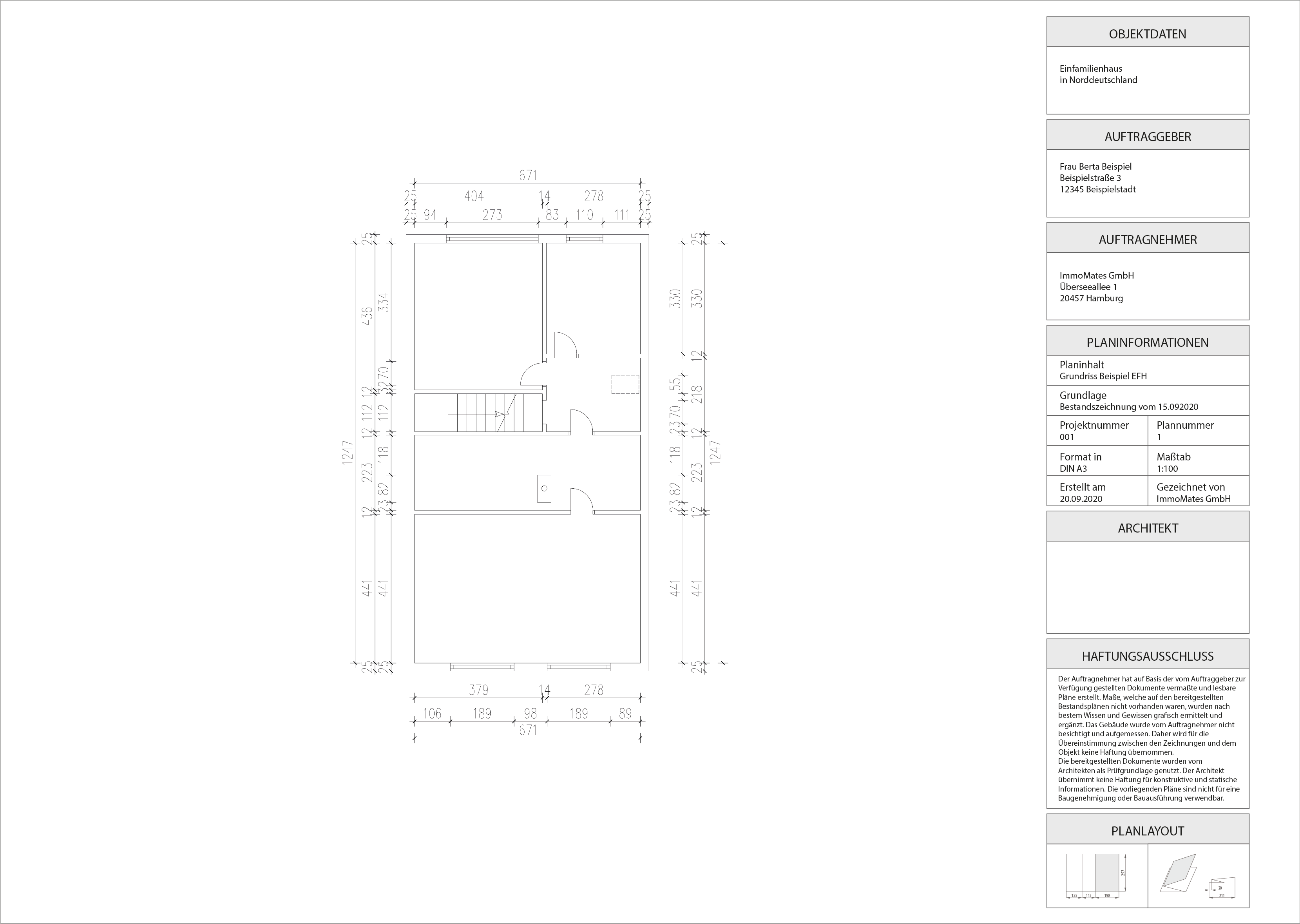 Result dimensioned floor plan upper floor